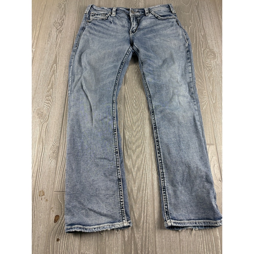Silver Jeans Co Suki Baby Boot Jean Womens 32x30 Light Wash Slim Mid Rise Denim